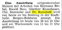 Hinweis auf Ausstellung von Horst Rumstedt, FAZ vom 07.11.1980